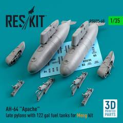 AH-64 Apache late pylons with 122 gal fuel tanks for Meng kit (3D Printed) / 1:35, Reskit, RSU350060