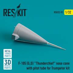F-105 (G,D) Thunderchief nose cone with pitot tube for Trumpeter kit (Metal & 3D Printed) / 1:32, Reskit, RSU320092