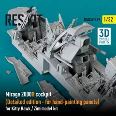 Mirage 2000B cockpit (Detailed edition) for Kitty Hawk / Zimimodel kit (3D Printed) / 1:32, Reskit, RSU320139