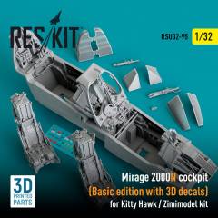 Mirage 2000N cockpit (Basic edition with 3D decals) for Kitty Hawk / Zimimodel kit (3D Printed) / 1:, Reskit, RSU320095