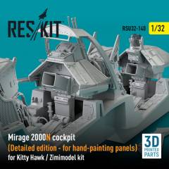 Mirage 2000N cockpit (Detailed edition) for Kitty Hawk / Zimimodel kit (3D Printed) / 1:32, Reskit, RSU320140