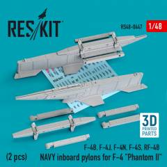 NAVY inboard pylons for F-4 Phantom II (2 pcs) (3D Printed) / 1:48, Reskit, RS480447