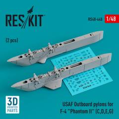 USAF Outboard pylons for F-4 Phantom II (2 pcs) (3D Printed) / 1:48, Reskit, RS480448