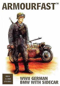 WWII Deutsche Soldaten mit BMW-Motorrad / 1:72