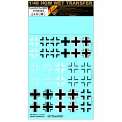 HGW 1/48 wet transfer for Focke Wulf Fw190A/F - Crosses - 248085 HGW 1/48 wet transfer for Focke Wulf Fw190A/F - Crosses - 248085